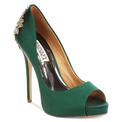 green heels and pumps.